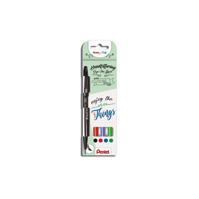 Materiais Belas Artes - Set 4 Marcadores Pincel Pentel Touch (Basico) | totenart.com