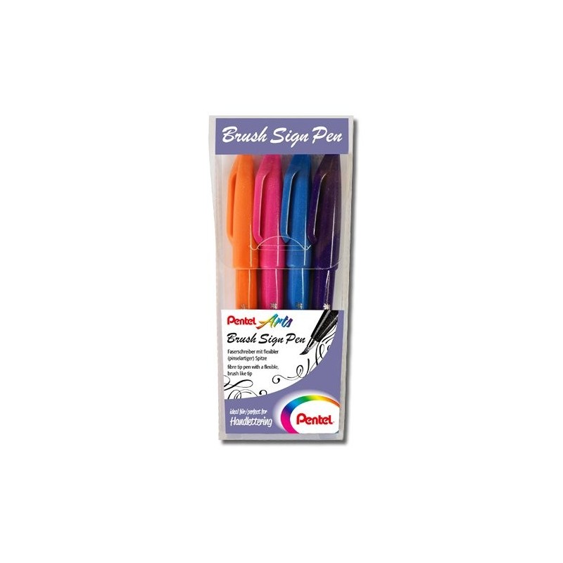 Materiais Belas Artes - Set 4 Marcadores Pincel Pentel Touch (Fantasia) | totenart.com