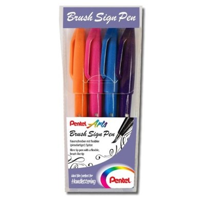 Materiais Belas Artes - Set 4 Marcadores Pincel Pentel Touch (Fantasia) | totenart.com