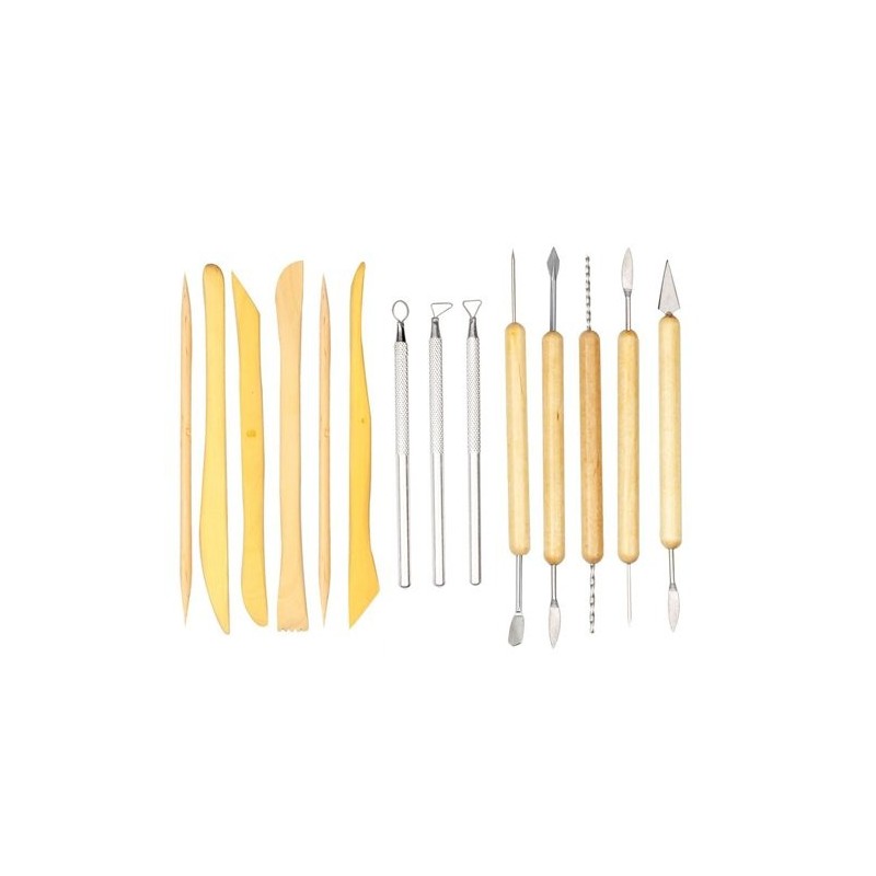 Estojo com ziper, 14 ferramentas para ceramica. -10-