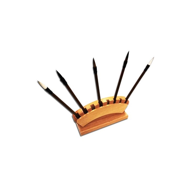 Materiais Belas Artes - Porta pinceis de madeira EXPOSITOR para 8 escovas | totenart.com