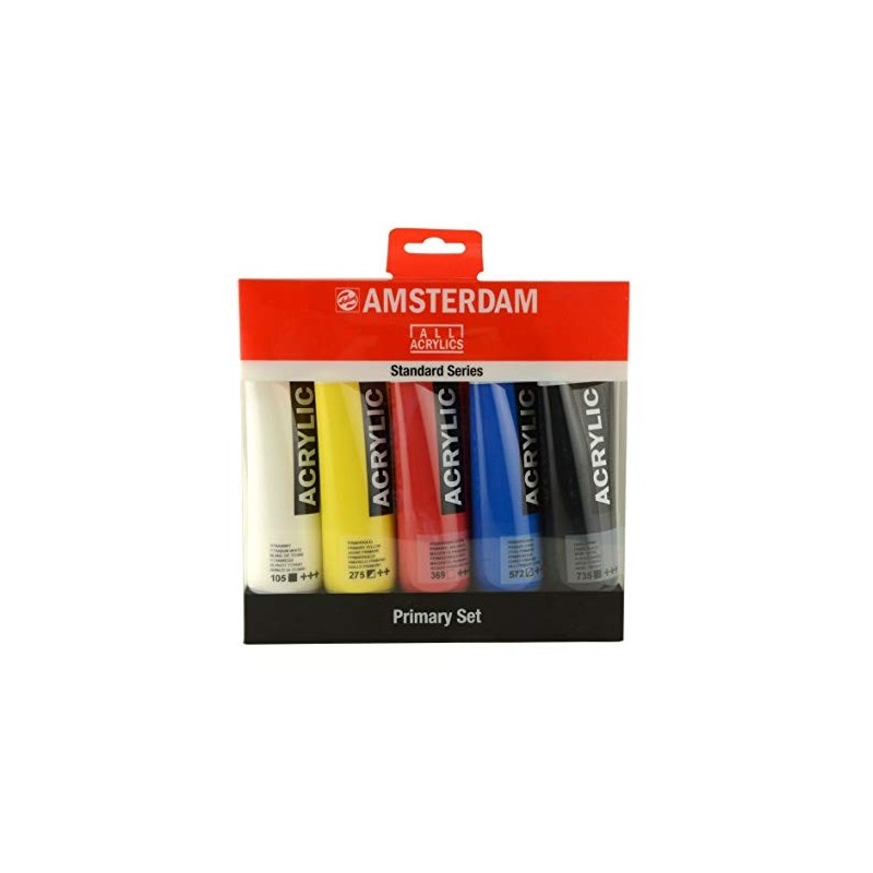 Materiais Belas Artes - Conjunto Acrílico Amsterdam 5 cores (120 ml) | totenart.com