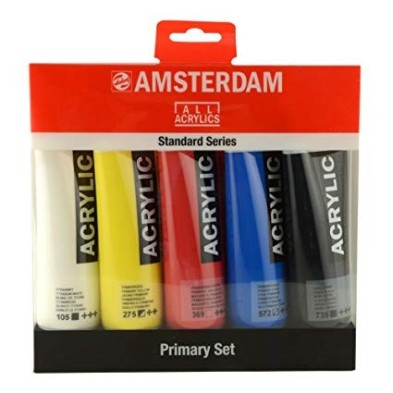 Materiais Belas Artes - Conjunto Acrílico Amsterdam 5 cores (120 ml) | totenart.com