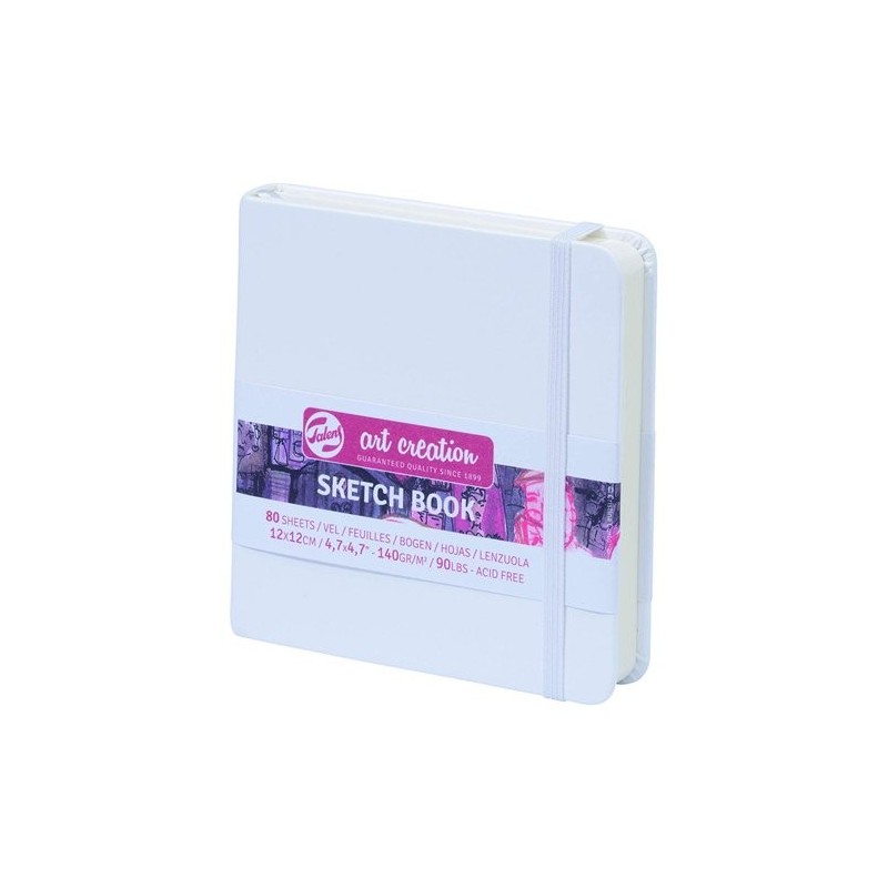 Materiais Belas Artes - Bloco de Desenho branco, 12x12, banda elastica, 80 f, 140 gr. | totenart.com