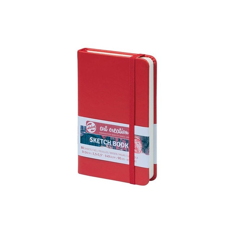 Materiais Belas Artes - Bloco de Desenho vermelho, 9x14, banda elastica, 80 f, 140 gr. | totenart.com