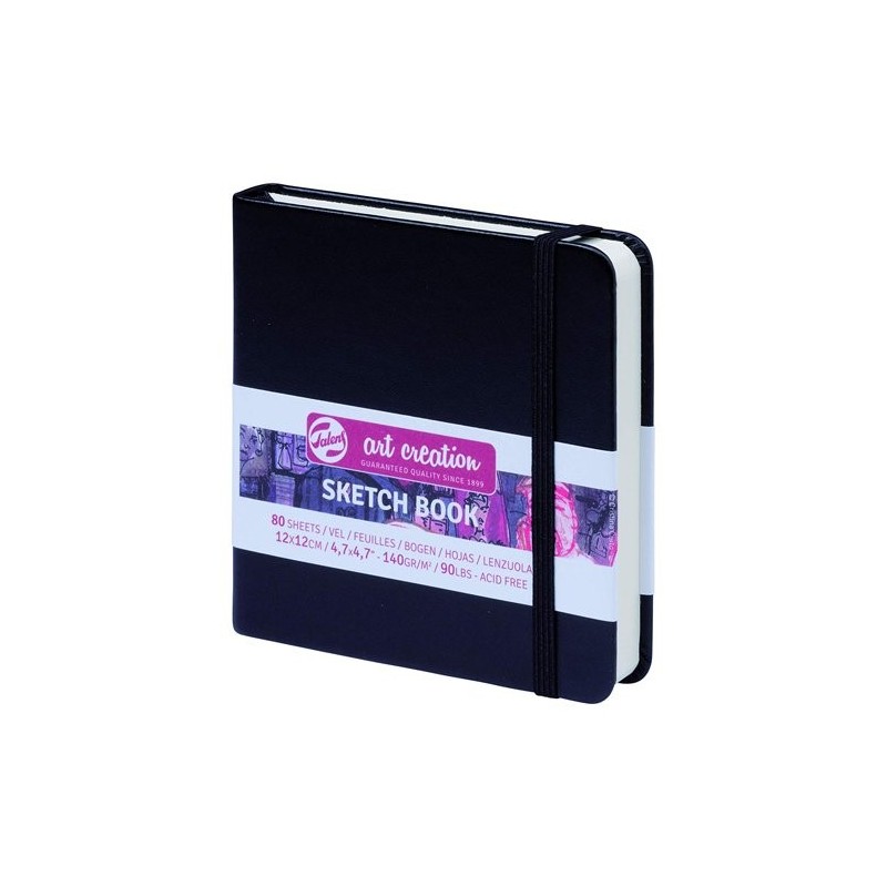 Materiais Belas Artes - Bloco de Desenho, 12x12, banda elastica, 80 f,  140 gr. | totenart.com