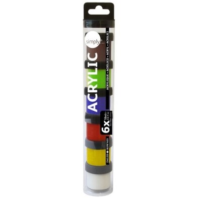 Materiais Belas Artes - Estojo acrílico 6 cores (18 ml), Simply, Daler Rowney | totenart.com