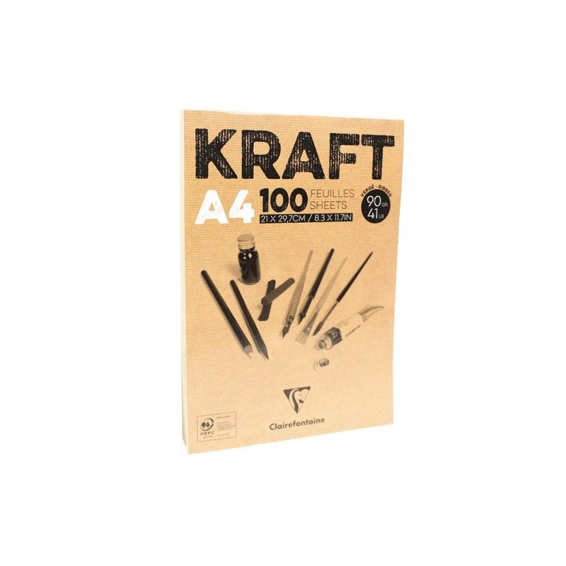 Materiais Belas Artes - Bloco de Papel A4, 90 gr. 100 h. Cor Marron Clairefontaine | totenart.com