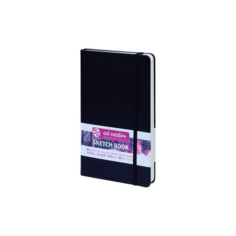 Materiais Belas Artes - Bloco de Desenho preto, 13x21, banda elastica, 80 f, 140 gr. | totenart.com