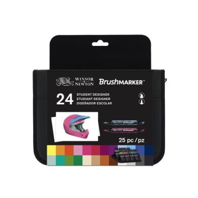 \nMateriais Belas Artes - Set 24 marcadores Brushmarker Winsor & Newton, Student Designer | totenart.com