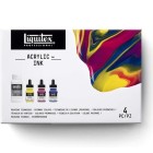 Materiais Belas Artes - Conjunto de tintas acrílicas Liquitex, 3 cores 30 ml. + Pouring medium 118 ml. | totenart.com