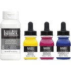 Materiais Belas Artes - Conjunto de tintas acrílicas Liquitex, 3 cores 30 ml. + Pouring medium 118 ml. | totenart.com