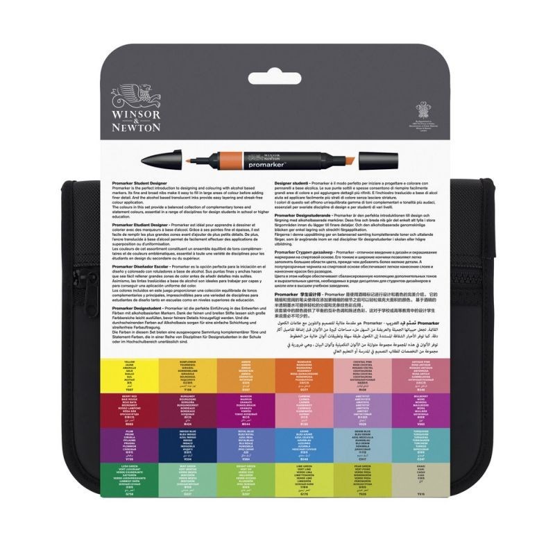 \nMateriais Belas Artes - Set 24 marcadores Promarker Winsor & Newton, Student Designer | totenart.com