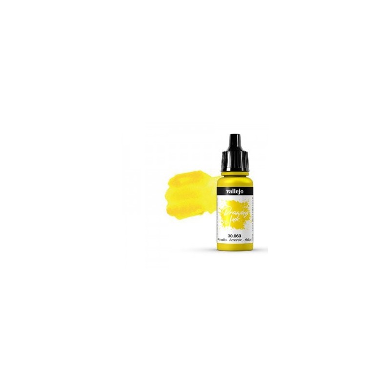 Tinta Chinesa Permanente, Vallejo Amarelo, 23 ml.