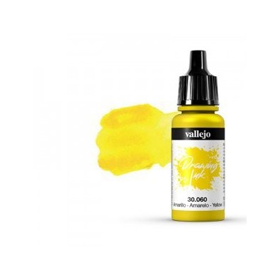 Tinta Chinesa Permanente, Vallejo Amarelo, 23 ml.
