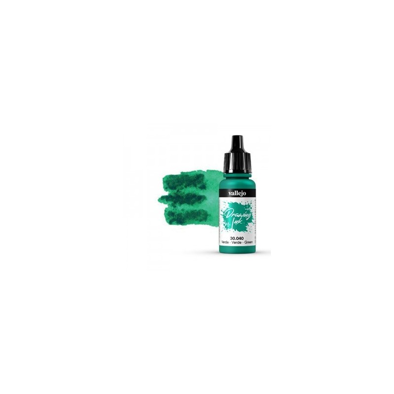 Tinta Chinesa Permanente, Vallejo Verde, 23 ml.