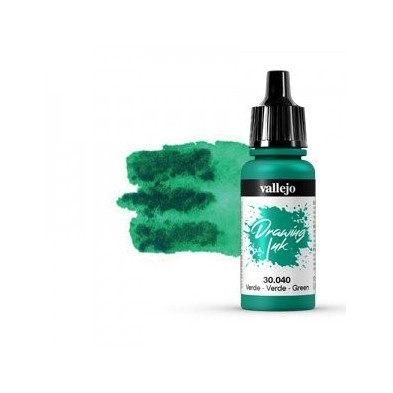 Tinta Chinesa Permanente, Vallejo Verde, 23 ml.