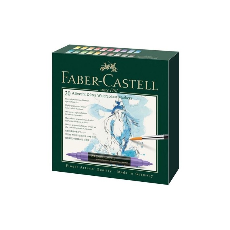 Materiais Belas Artes - Caixa 20 marcadores aquarelaveis Albrecht Dürer Faber-Castell  | totenart.com