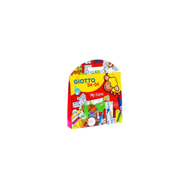 Materiais Belas Artes - Giotto Be-Bé Kit Criativo 12 Marcadores, My Farm | totenart.com