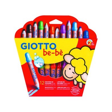Materiais Belas Artes - Giotto Be-Bé 12 Lápis de cor + Afia-lápis | totenart.com