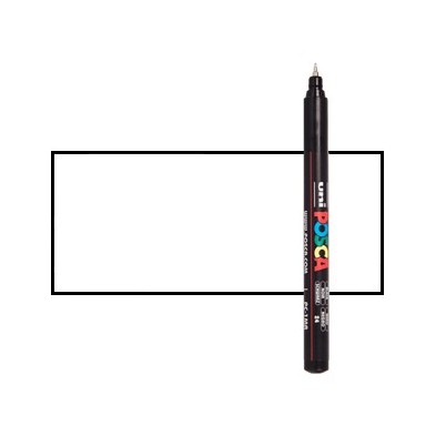 Materiais Belas Artes - Marcador Posca Branco (N. 1) PC1MR, ponta extra fina (0.7 mm.) | totenart.com