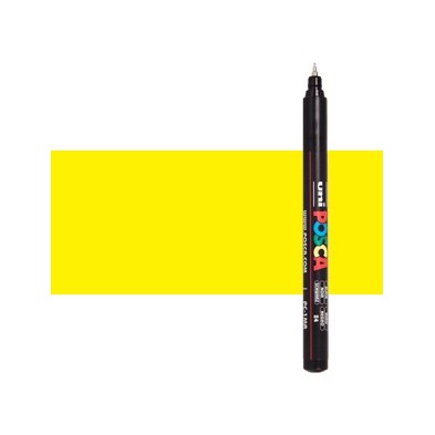 Materiais Belas Artes - Marcador Posca Amarelo (N. 2) PC1MR, ponta extra fina (0.7 mm.) | totenart.com
