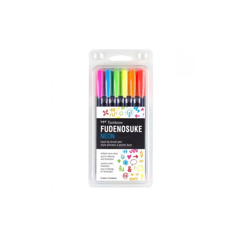 Materiais Belas Artes - Marcador Tombow, Set de 6 Cores Néon | totenart.com