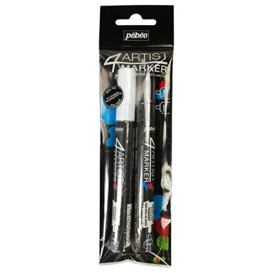 Materiais Belas Artes - Set Duo 4Artist Marker Pebeo al Óleo 4mm, Branco e Preto | totenart.com