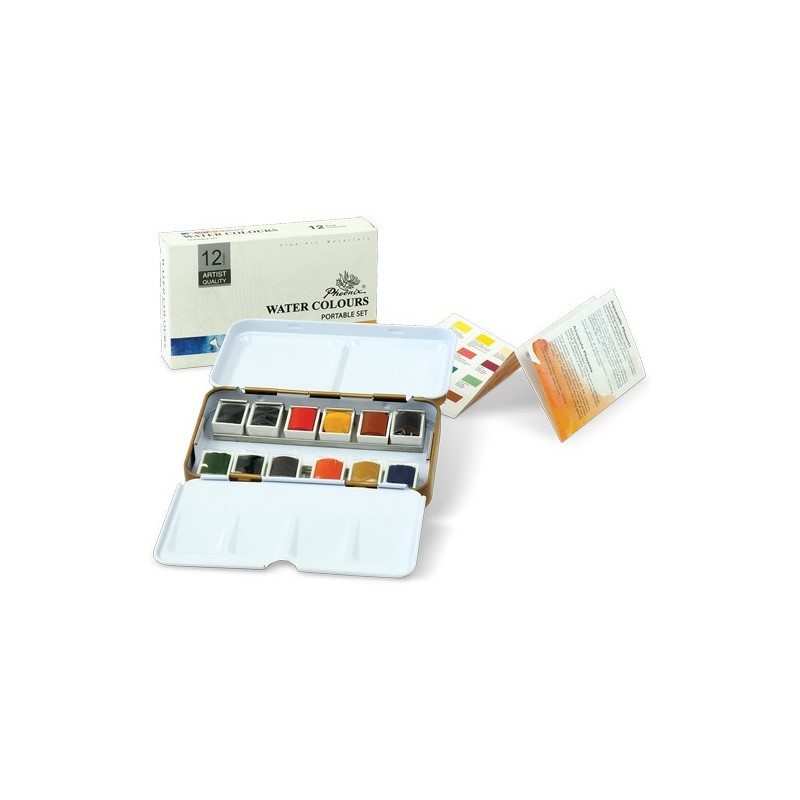 Materiais Belas Artes - Caixa metalica 12 Aquarela Phoenix 1/2 godets | totenart.com