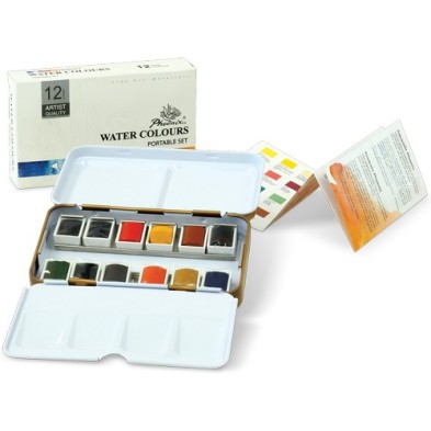 Materiais Belas Artes - Caixa metalica 12 Aquarela Phoenix 1/2 godets | totenart.com