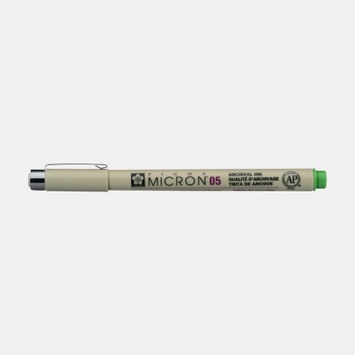Materiais Belas Artes - Marcador Pigma Micron Sakura 05, 0.45 mm. \nVerde Fresco N. 32 | totenart.com