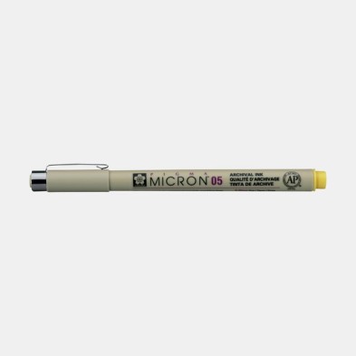 Materiais Belas Artes - Marcador Pigma Micron Sakura 05, 0.45 mm. \nAmarelo N. 3 | totenart.com