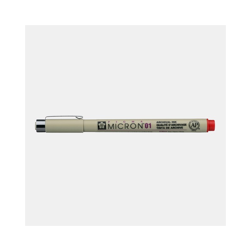 Materiais Belas Artes - Marcador Pigma Micron Sakura 01, 0.25 mm. \nVermelho N. 19 | totenart.com