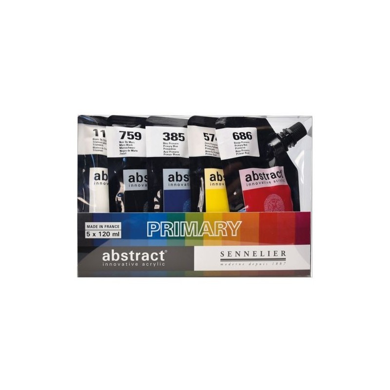 Materiais Belas Artes - Conjunto Abstract Primary, 5 cores, 120 ml. Sennelier | totenart.com