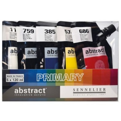 Materiais Belas Artes - Conjunto Abstract Primary, 5 cores, 120 ml. Sennelier | totenart.com