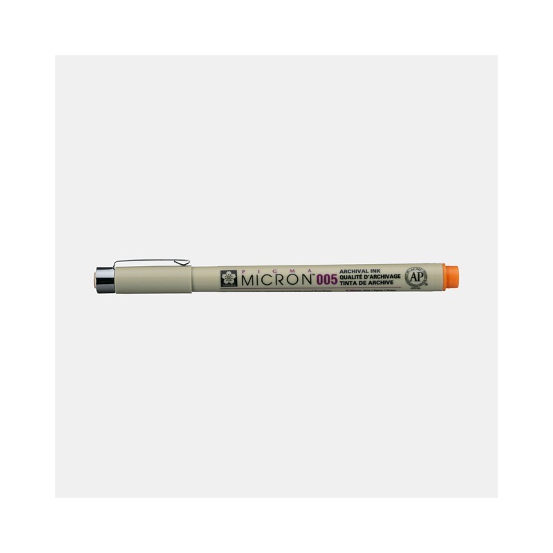 Materiais Belas Artes - Marcador Pigma Micron Sakura 005, 0.20 mm. Laranja N. 5 | totenart.com