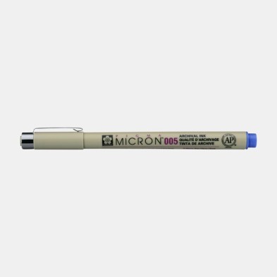 Materiais Belas Artes - Marcador Pigma Micron Sakura 005, 0.20 mm. Azul N. 36 | totenart.com