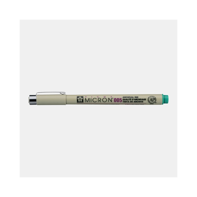 Materiais Belas Artes - Marcador Pigma Micron Sakura 005, 0.20 mm. Verde N. 29 | totenart.com