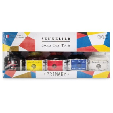 Material Bellas Artes - Dibujo - Conjunto 5 tintas primárias 30 ml, Sennelier | totenart.com