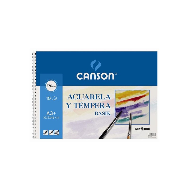 Basik Acuarela, Block 10 h., 370 gr., 32.5x46 cm.