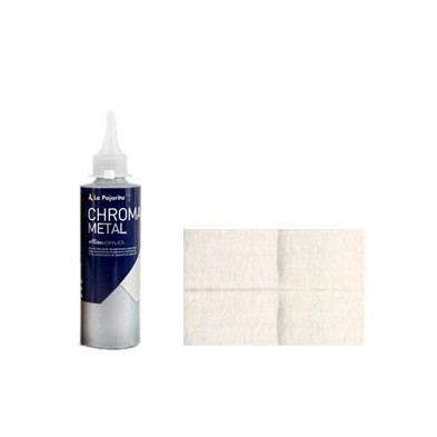 Materiais Belas Artes - Acrilico La Pajarita 02 Prata (Metalizado) Chroma Color (200 ml.) | totenart.com