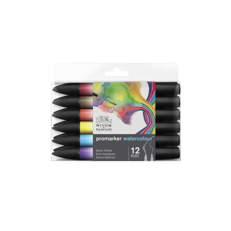 \nMateriais Belas Artes - Set 12 Marcadores aquarela Promarker Winsor & Newton, tons básicos | totenart.com
