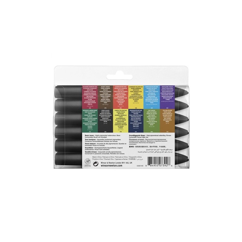 \nMateriais Belas Artes - Set 12 Marcadores aquarela Promarker Winsor & Newton, tons básicos | totenart.com