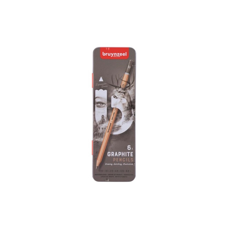 Materiais Belas Artes - Caixa metal desenho sortida Bruynzeel 6p. | totenart.com