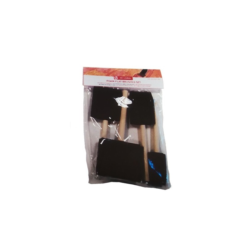 Materiais Belas Artes - Conjunto de 4 escovas planas de espuma, Art Creation | totenart.com