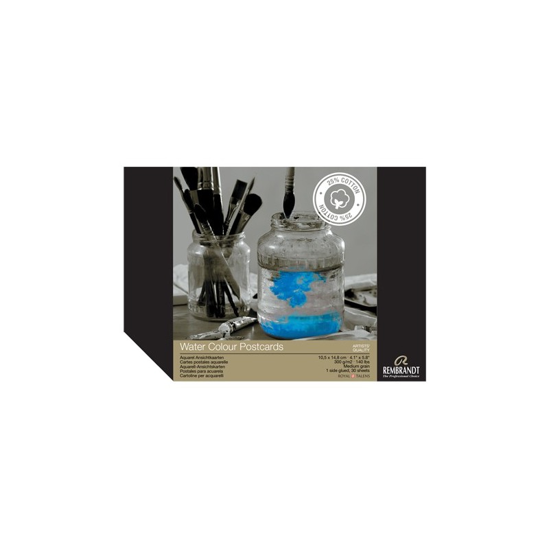 Materiais Belas Artes - Bloco Postais Aquarela Rembrandt 300 gr, 10,5x14,8, 30 folhas, grano medio | totenart.com