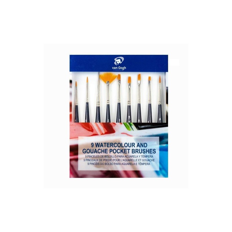 \nMateriais Belas Artes - Conjunto 9 pincéis do bolso para aquarela e tempera, Van Gogh | totenart.com\n