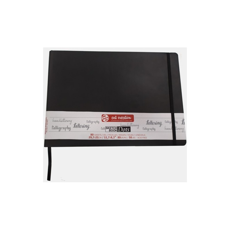 Materiais Belas Artes - Bloco ArtCreation pontos, 29,7x21, banda elastica, 80 f, 80 gr.   | totenart.com