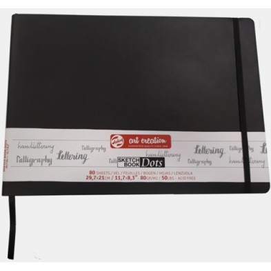 Materiais Belas Artes - Bloco ArtCreation pontos, 29,7x21, banda elastica, 80 f, 80 gr.   | totenart.com