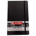 Materiais Belas Artes - Bloco ArtCreation folhas pretas, 13x21, banda elastica, 80 f, 140 gr.   | totenart.com